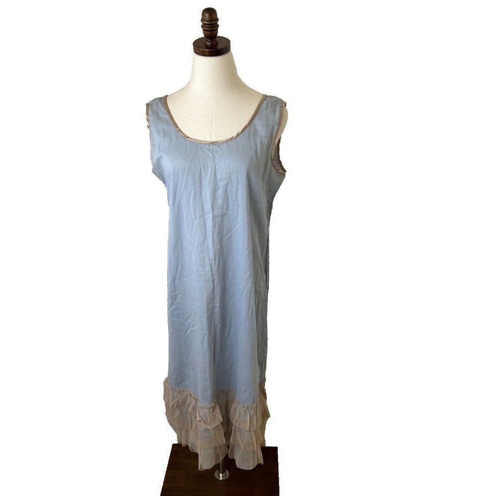 Nataya Sheer Sheath Dress Viscose Women's Blue Large tule layers Fairy Coastal